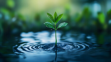 A plant thrives with the help of water.