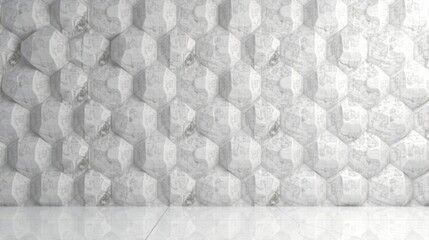 Aufkleber - Abstract White Hexagonal 3D Wall Paneling Texture Design