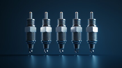 Aufkleber - spark plugs with high-tech illumination, symbolizing automotive innovation, precision engineering, energy efficiency, and the future of high-performance combust, Generative AI