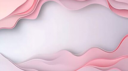 Poster - Abstract Pink and White Wave Pattern Background