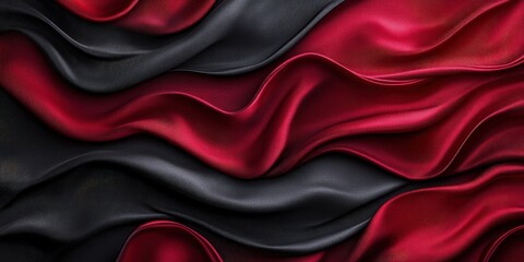 Poster - Red and black background with wavy pattern for abstract designs and graphics valentine day