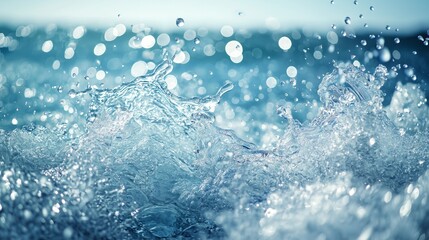 Poster - Dynamic splashing water with shimmering reflections, symbolizing purity, energy, refreshment, fluid motion, and the vibrant, life-giving essence of nature’s most essential element, Generative AI