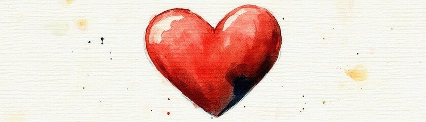 Poster - Red heart shape on a plain white background symbolizing love and affection valentine day