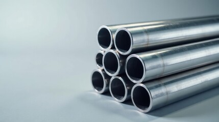 Poster - Stack of Seamless Steel Tubes for Industrial Applications