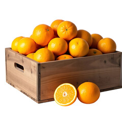 Sticker - Oranges in big wood box