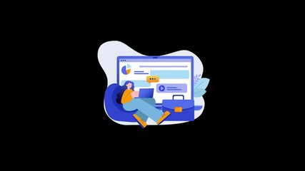 Poster - A person working on a laptop in a cozy home office environment with a digital interface in the background, showcasing charts and graphs.