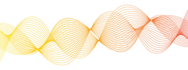Wall Mural - abstract blue blend wave lines on transparent background. geometric technology, data frequency gradi