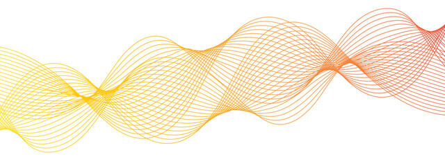 Wall Mural - abstract blue blend wave lines on transparent background. geometric technology, data frequency gradi