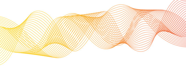 Wall Mural - abstract blue blend wave lines on transparent background. geometric technology, data frequency gradi