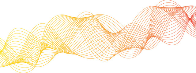 Wall Mural - abstract blue blend wave lines on transparent background. geometric technology, data frequency gradi