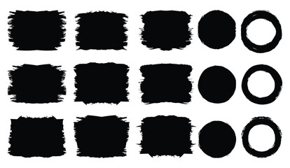 Poster - Paint brushes strokes mega set. Vector illustration. Vector- EPS 10.