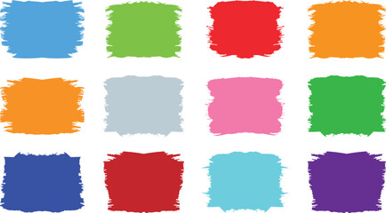 Poster - Set of colorful brush strokes, lines, Brush stain or permanent marker pen stroke set. Select the brush lines. Marker color stroke, Grunge banner collection. Vector- EPS 10.