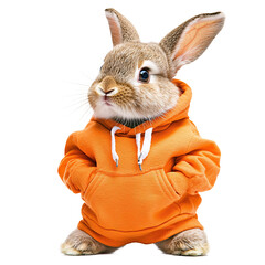 Rabbit with a carrot isolated on transparent background