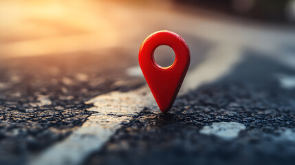 Wall Mural - a red pin-point map symbol indicating a specific location.