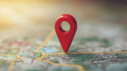Wall Mural - a red pin-point map symbol indicating a specific location.