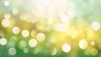 abstract blurred sparkling brilliant spring summer time mild delicate pastel yellow inexperienced white bokeh historical past texture with shiny circular soft colour lighting lovely backdrop instance