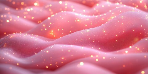 Poster - close up of pink fabric with numerous tiny stars creating a textured pattern and design valentine da