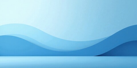 Leinwandbilder - Serene Blue Wave Abstract Background Design for Product Presentation