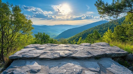 Wall Mural - Mountain Overlook with Majestic Sunset