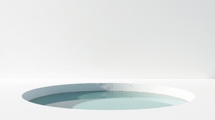 Aufkleber - Minimalist White Recessed Pool with Serene Aqua Water