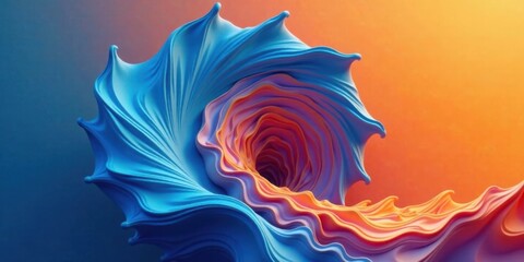 Aufkleber - Abstract Swirling Blue and Orange Fluid Design, Perfect for Modern Backgrounds and Visuals