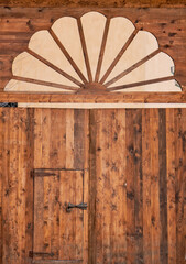 Wall Mural - old wooden door with shutters