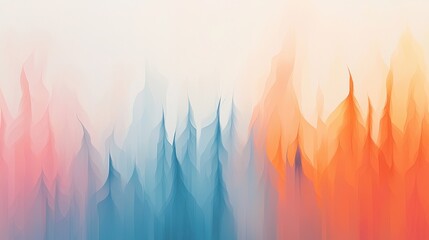 Poster - Abstract Composition of Soft Color Waves in Orange, Blue, and Pink Tones for Modern Design Use