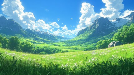 Wall Mural - breathtaking mountain valley landscape