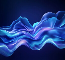 Poster - Abstract flowing blue and purple wave design with luminous gradient effect