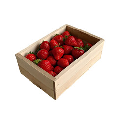 Wall Mural - Strawberrys in big wood box 