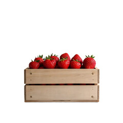 Wall Mural - Strawberrys in big wood box 