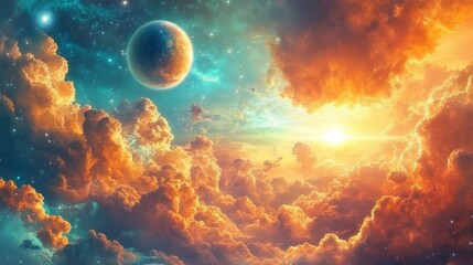Wall Mural - Dreamy Cosmic Landscape