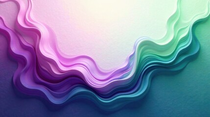 Poster - abstract wavy layers of pastel colors in a fluid design