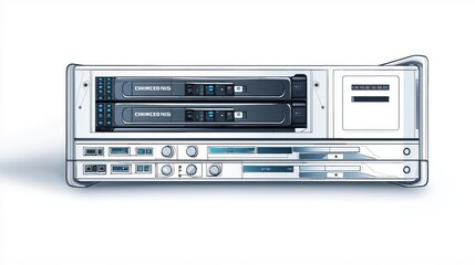 Leinwandbilder - Illustrated Stackable Server Modules Representing Scalable IT Infrastructure, Cloud Computing, and Futuristic Data Center Solutions, Generative AI