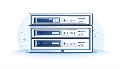 Fototapete - Modern Blue-White Server Infrastructure in a Futuristic Data Center, Highlighting Technology, Connectivity, and Organized IT Solutions, Generative AI