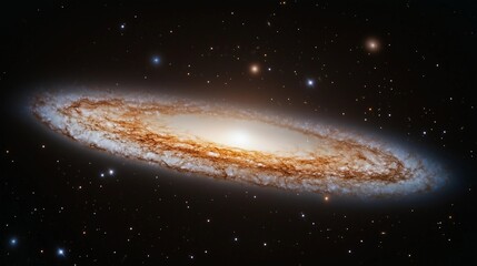 Wall Mural - hubble space telescope photo of the andromeda galaxy, the spiral galaxy centered in space with stars