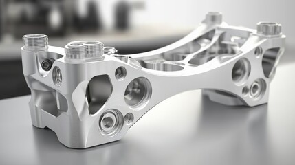 Aufkleber - High-Precision CNC-Machined Metal Component, Showcasing Advanced Manufacturing, Engineering, and High-Tech Industrial Production, Generative AI