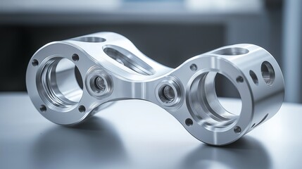 Aufkleber - High-Precision CNC-Machined Metal Component, Showcasing Advanced Manufacturing, Engineering, and High-Tech Industrial Production, Generative AI