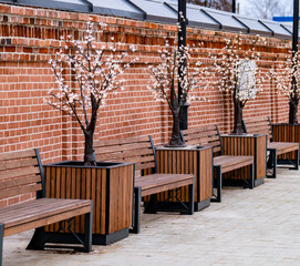 Wall Mural - chairs in the street