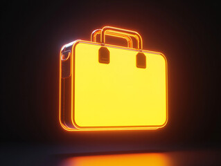 Wall Mural - Glowing Briefcase Icon