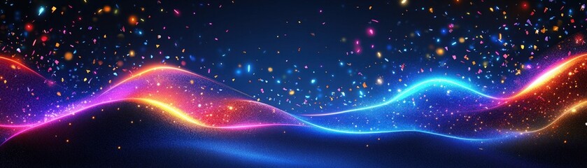 Poster - Colorful wave of light creating a vibrant abstract background for design and artistic purposes valentine day