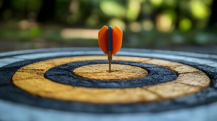 Poster - Reaching the Target An Abstract Archery Design Showcasing Precision Skill and Strategic Optimization  This image represents the pursuit of goals the application of tactical solutions