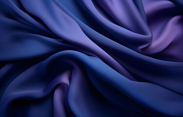 Poster - Ther is Silk, satin fabric in blue 