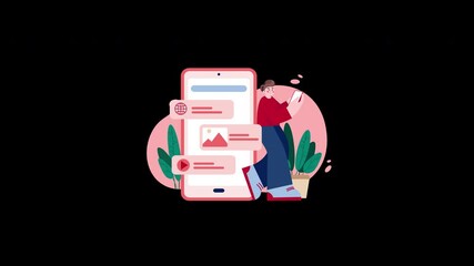 Aufkleber - A person interacting with a smartphone amidst plants, reflecting a modern lifestyle.