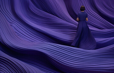 Poster - Ther is Silk, satin fabric in blue 