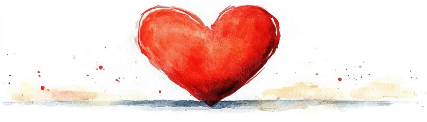Poster - Red heart symbol on a plain white background representing love and affection in a minimalist design valentine day
