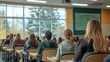 © A4719 - Students Attentively Listening in University Lecture Hall Classroom