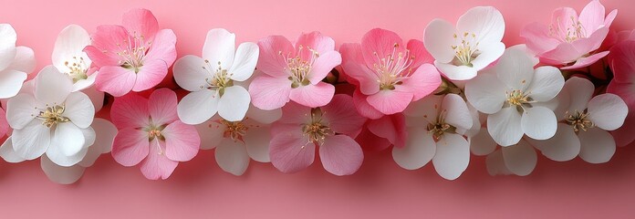 Poster - Pink and white flower arrangement displayed on a soft pink background for decorative purposes valentine day