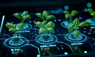 Poster - Smart Farming Interface, a cutting-edge device showcasing tailored agricultural insights, enhancing crop management and productivity for farmers.
