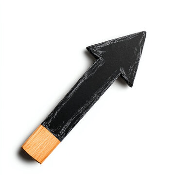 Black arrow pointer on a white isolated background.